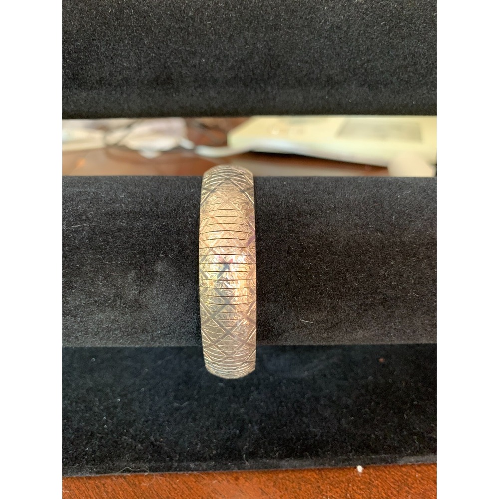 ITALIAN BRIGHT CUT BRONZE FLEX BRACELET 7.25 INCHES Excellent Condition